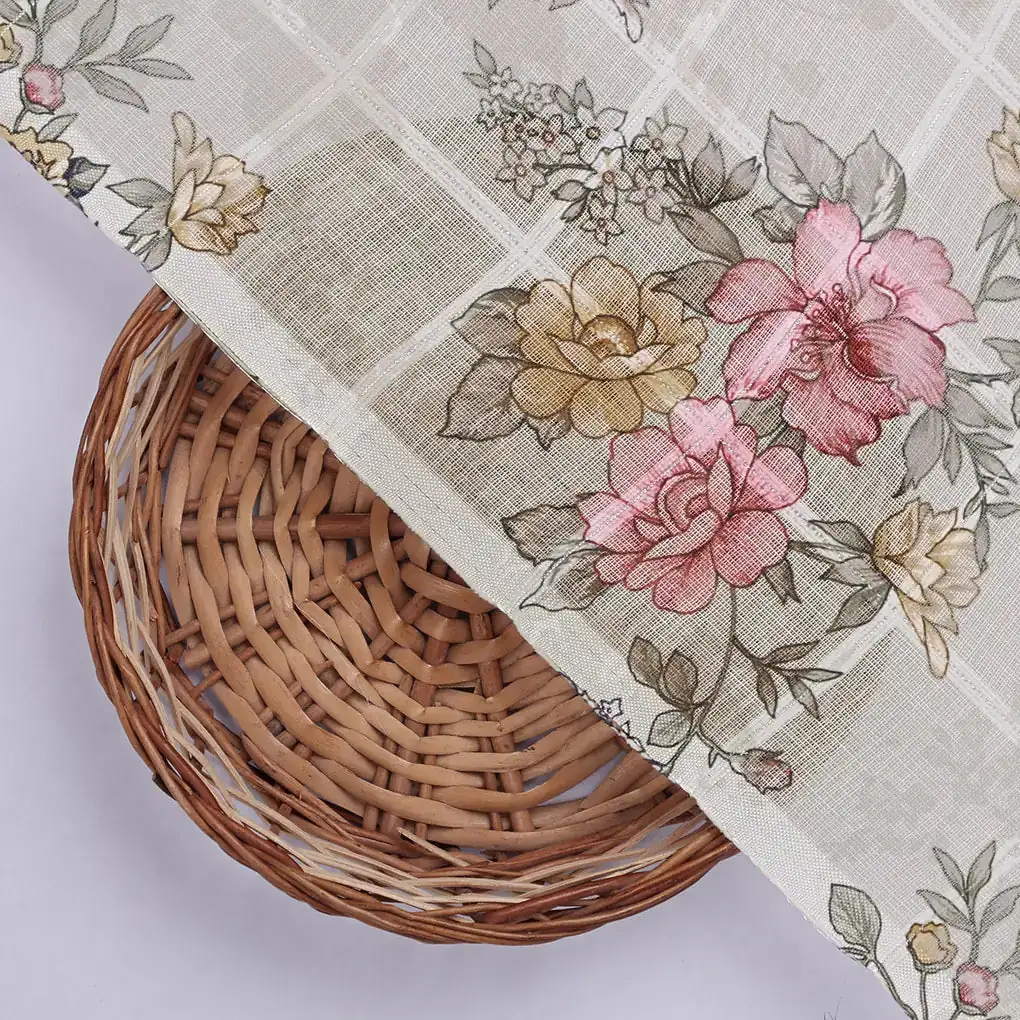 Classy Linen Fabric with a Vibrant Floral Tapestry - Image 2
