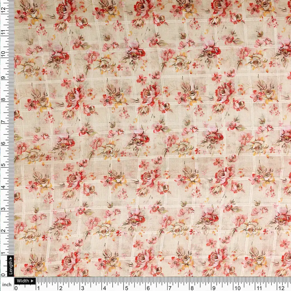 Classy Linen Fabric with Vibrant Floral Print - Image 4
