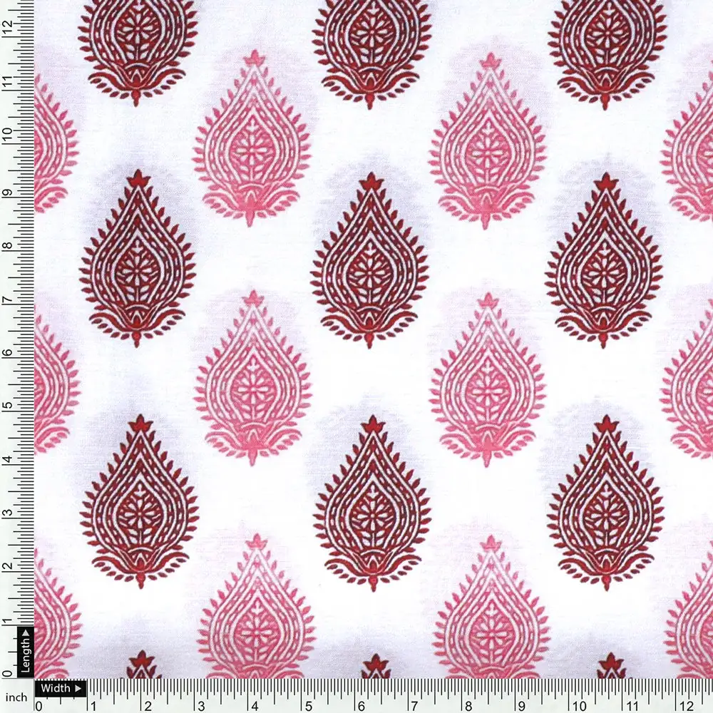Classy white decorative digital printed fabric - Image 4