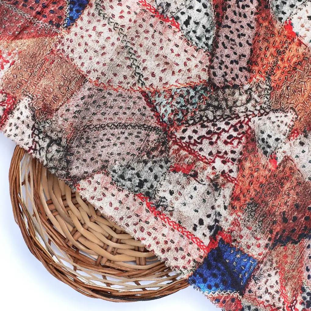 Clothes Pieces With Doted Pattern Digital Printed Fabric - Japan Satin - Image 2