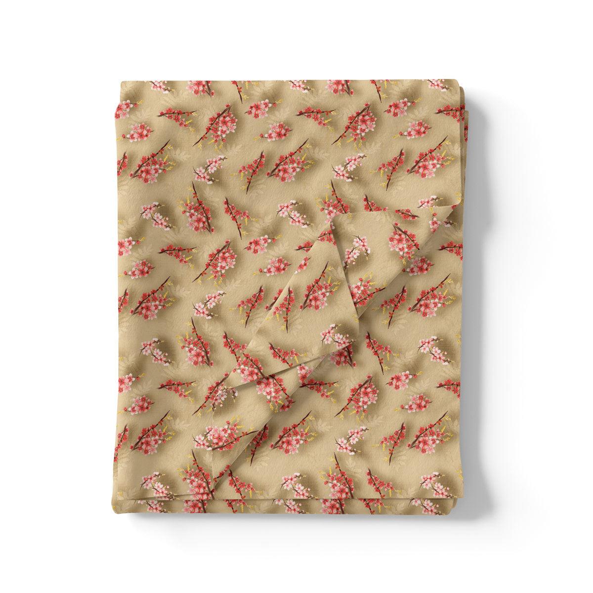 Coffee Floral Weightless Printed Fabric - Image 3
