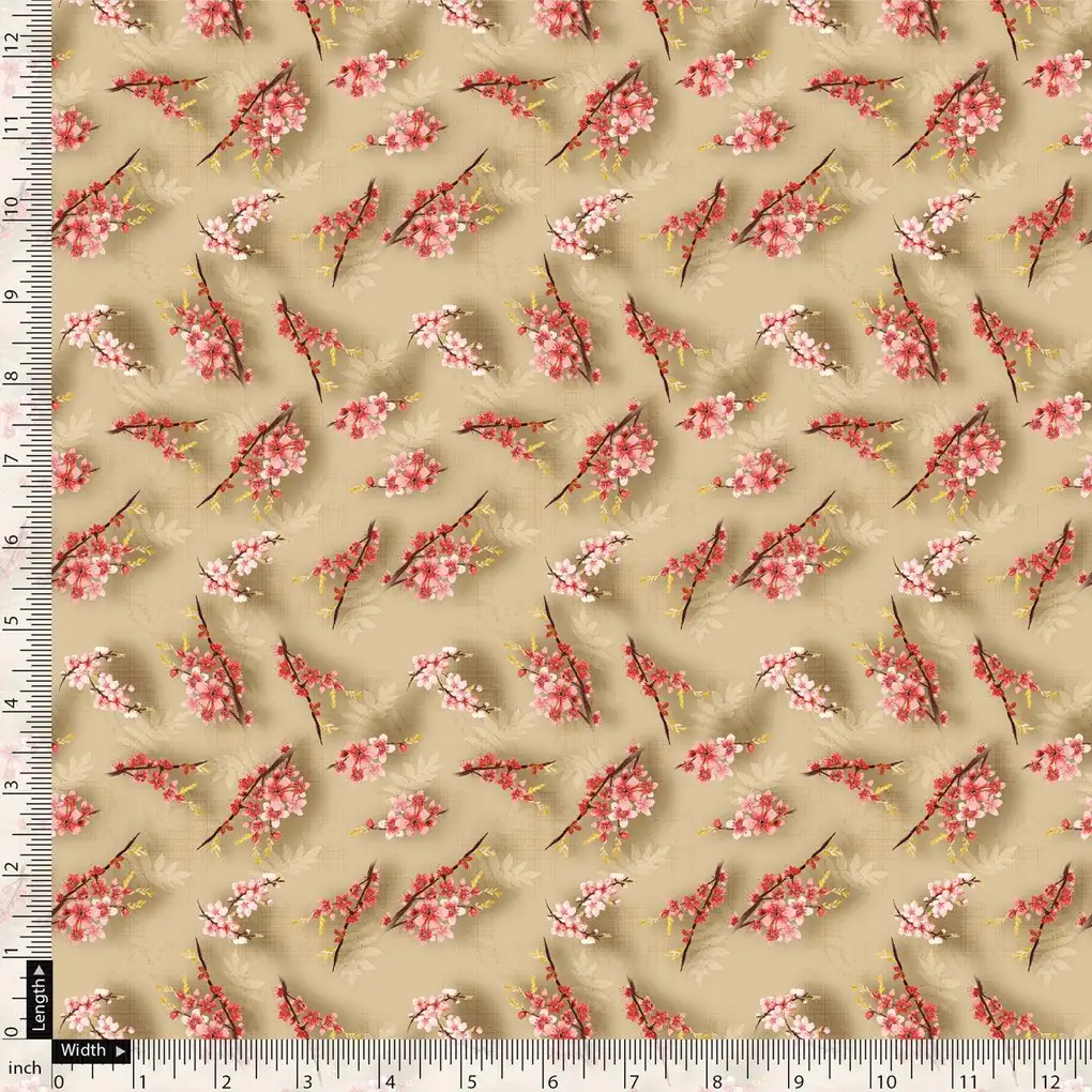 Coffee Floral Weightless Printed Fabric - Image 5