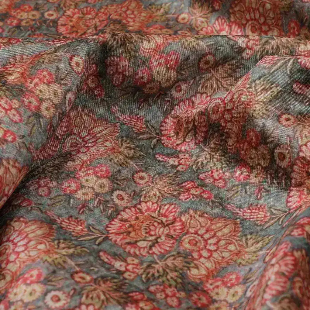 Colorful Floral Dabu Digital Printed Fabrics - Image 3