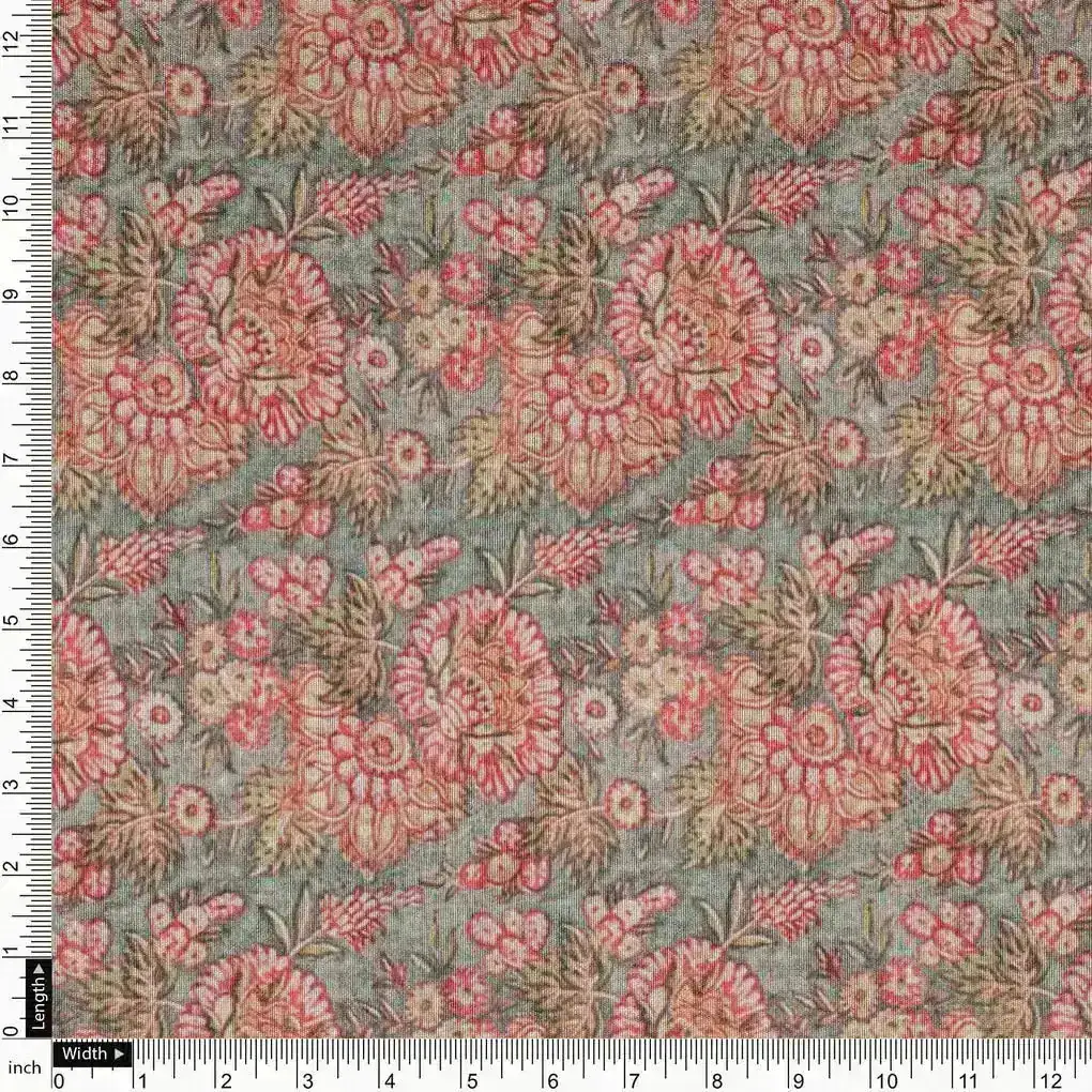 Colorful Floral Dabu Digital Printed Fabrics - Image 4