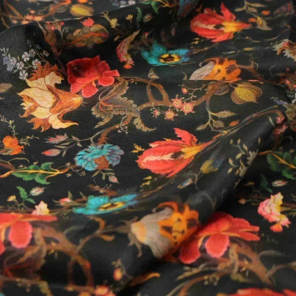Colorful Floral Digital Printed Fabrics - Image 4