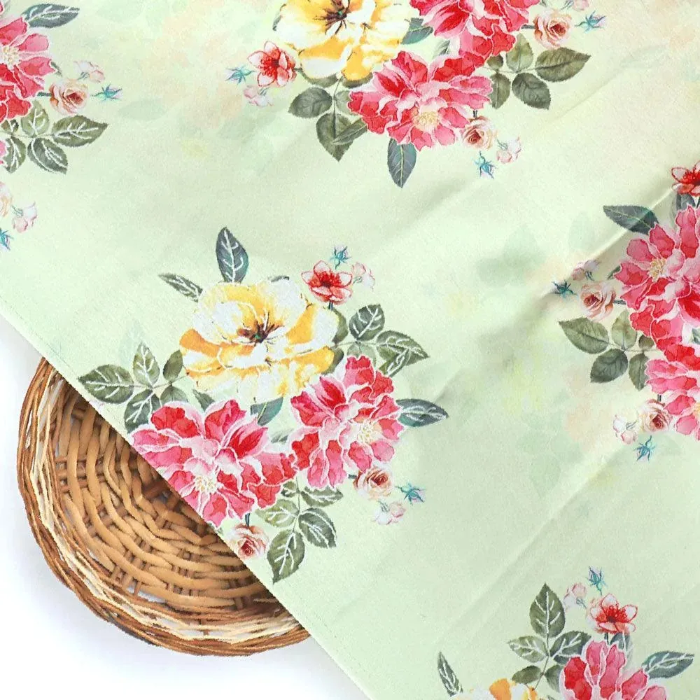 Colorful Floral Yellow Base Digital Printed Fabric - Image 2