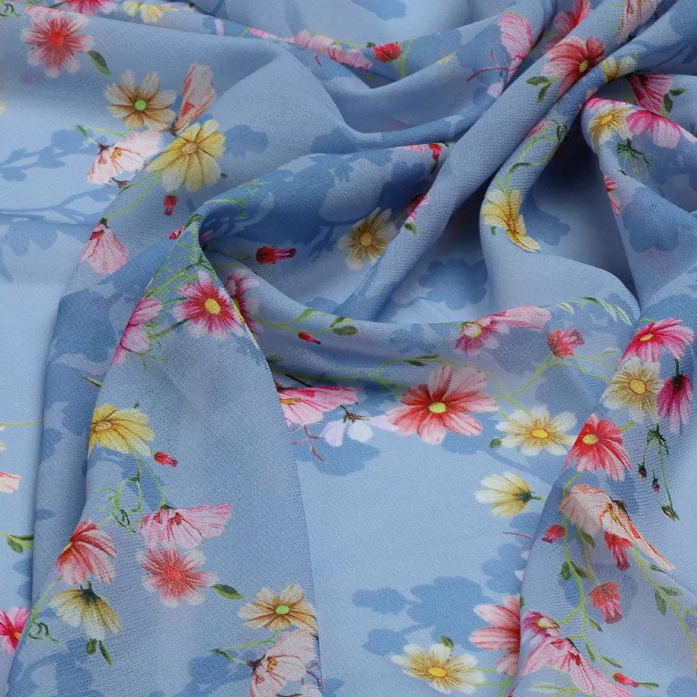 Colour Full Daisy With Spotted Background Digital Printed Fabric - Weightless - Image 3