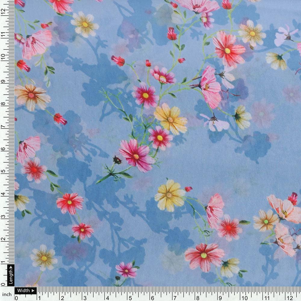 Colour Full Daisy With Spotted Background Digital Printed Fabric - Weightless - Image 4