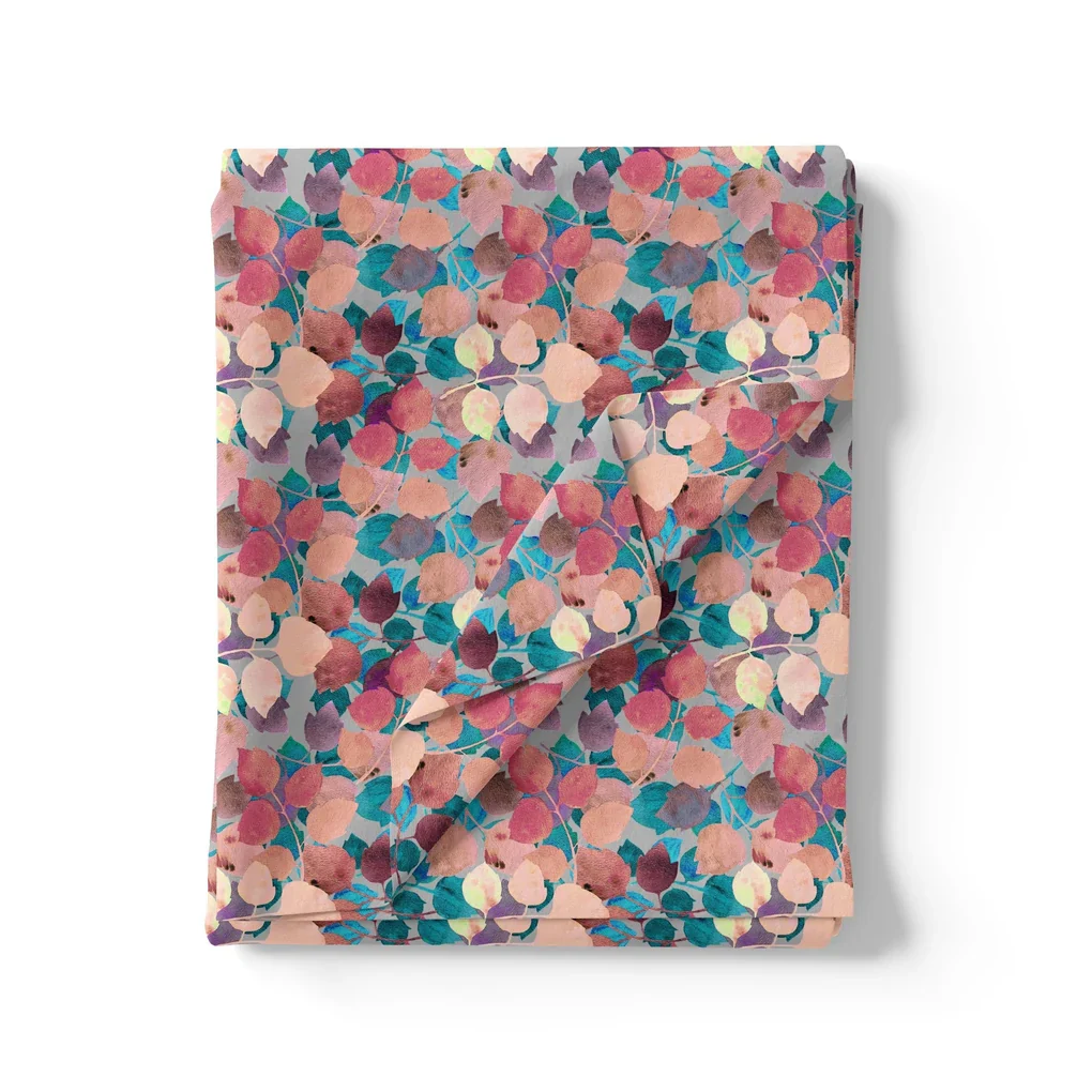 Colourful Box Elder Leaves Digital Printed Fabric - Image 3