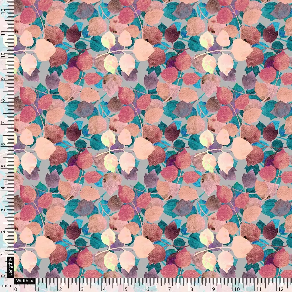Colourful Box Elder Leaves Digital Printed Fabric - Image 5