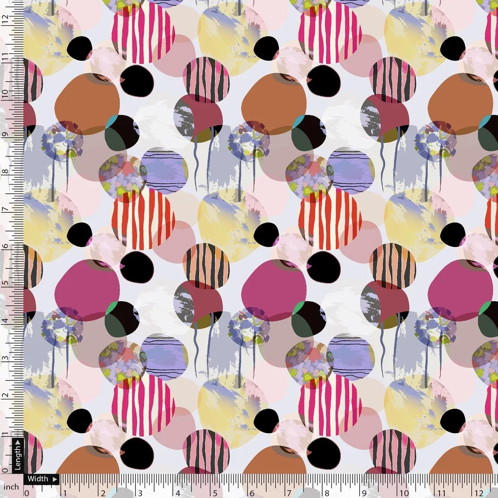 Colourful Bubble Stone Circle Digital Printed Fabric - Image 5