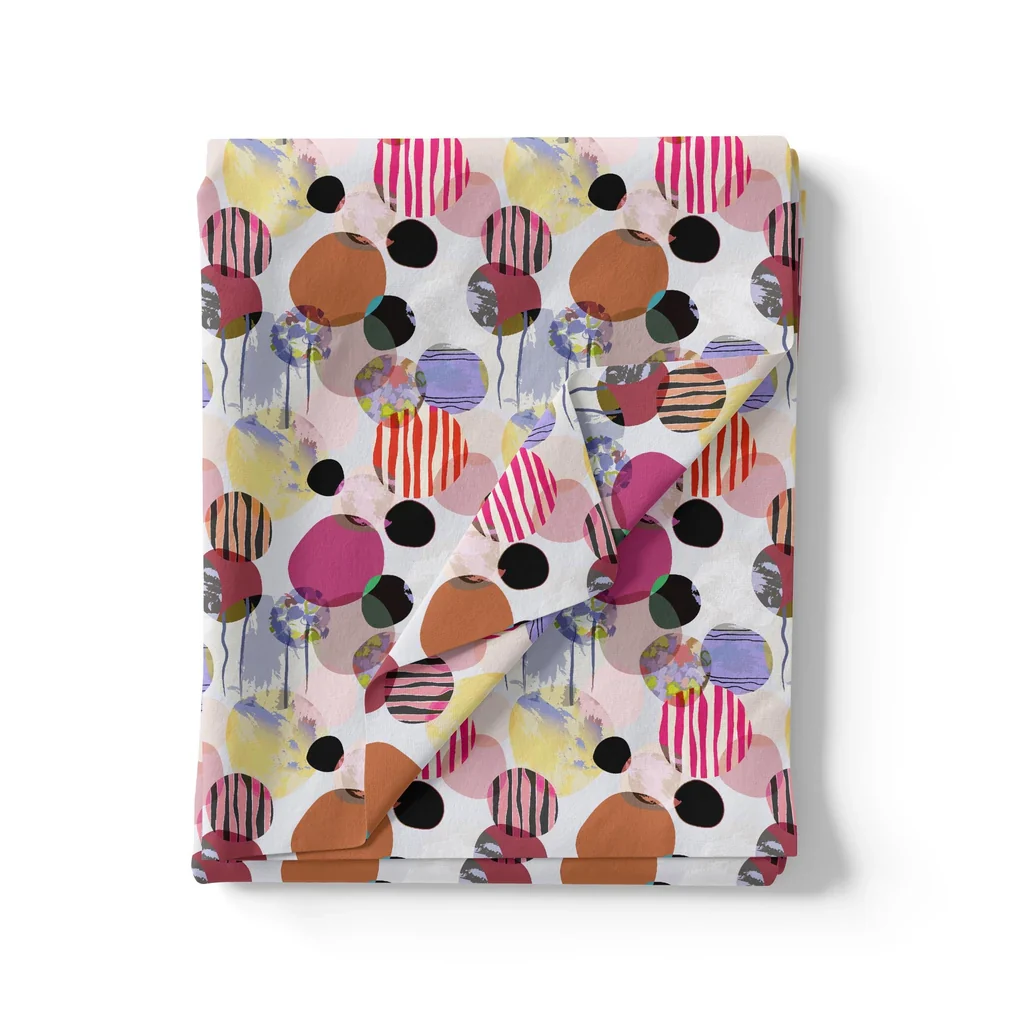 Colourful Bubble Stone Circle Digital Printed Fabric - Weightless - Image 3