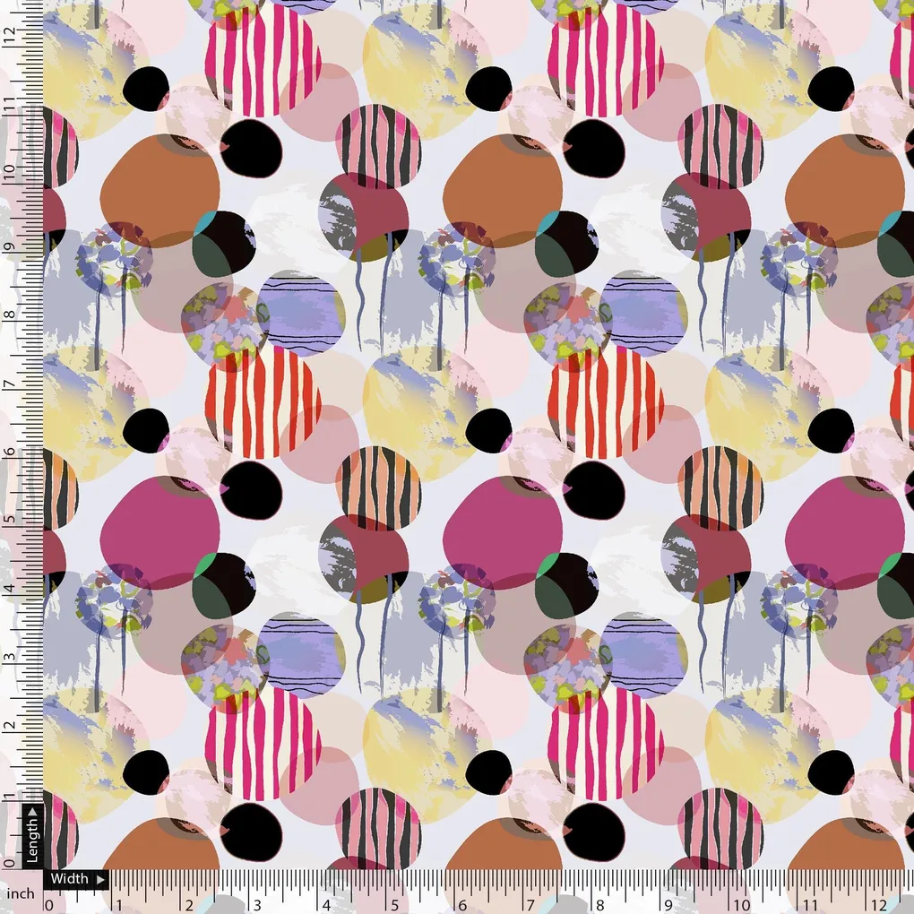 Colourful Bubble Stone Circle Digital Printed Fabric - Weightless - Image 5
