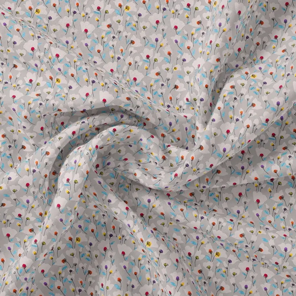 Colourful Flower Chintz With Small Leaves Digital Printed Fabric - Image 3