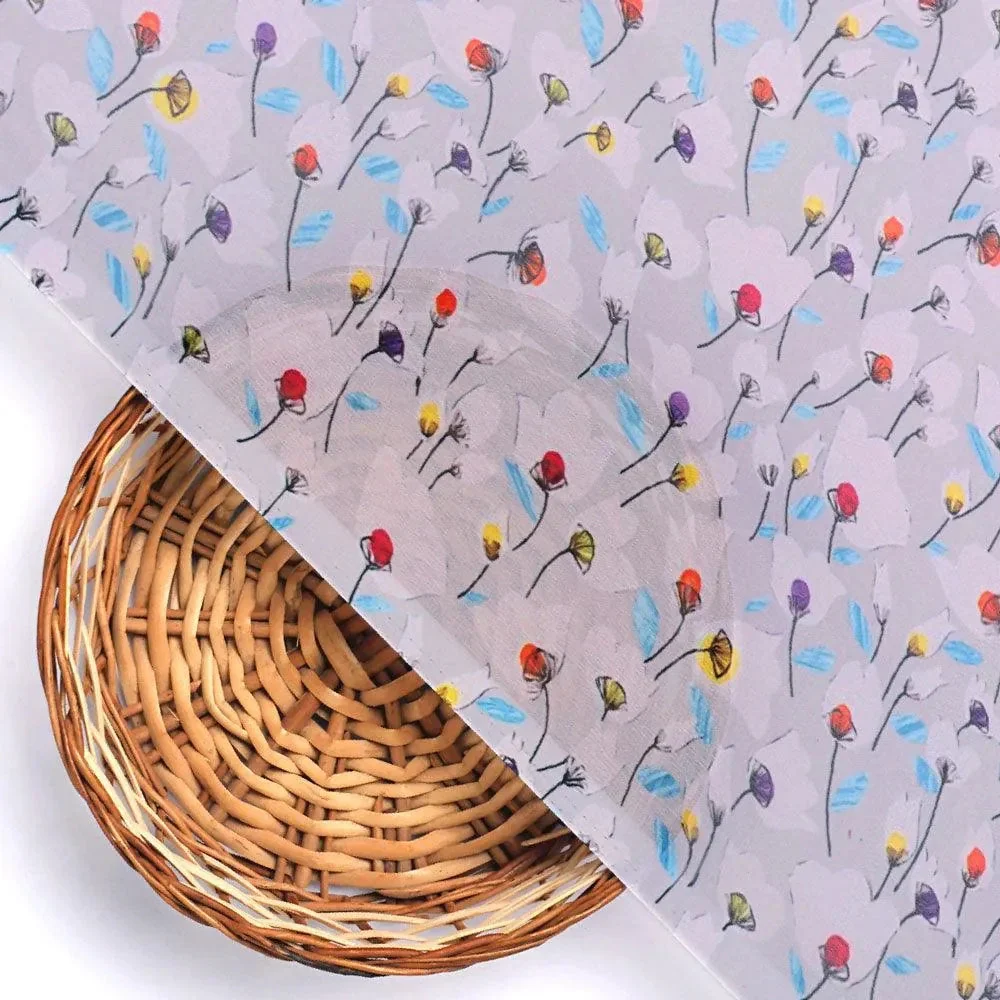 Colourful Flower Chintz With Small Leaves Digital Printed Fabric - Weightless - Image 2