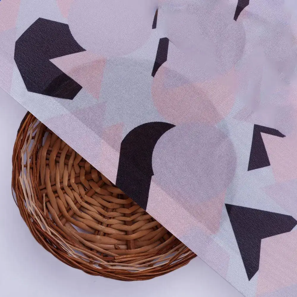 Colourful Geometric Shape Digital Printed Fabric - Silk Crepe - Image 2