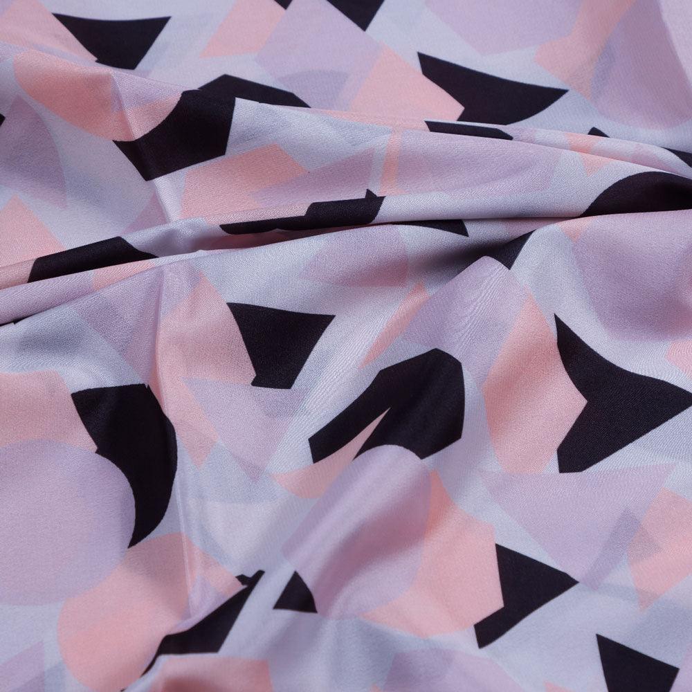 Colourful Geometric Shape Digital Printed Fabric - Silk Crepe - Image 4