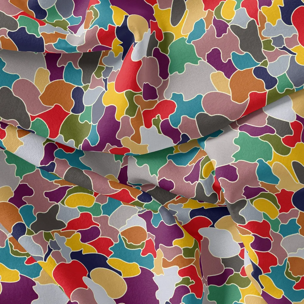 Colourful Marble Abstract Art Digital Printed Fabric - Kora Silk - Image 4