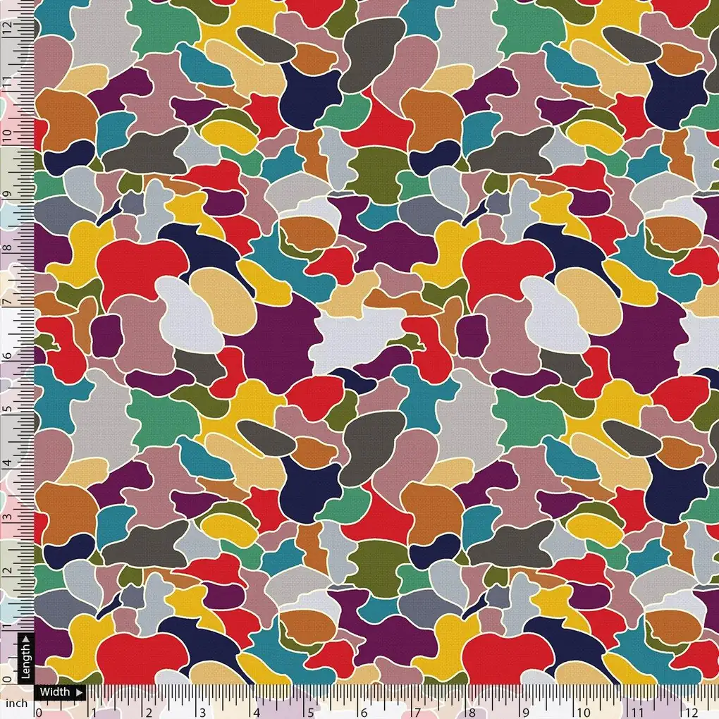 Colourful Marble Abstract Art Digital Printed Fabric - Kora Silk - Image 5