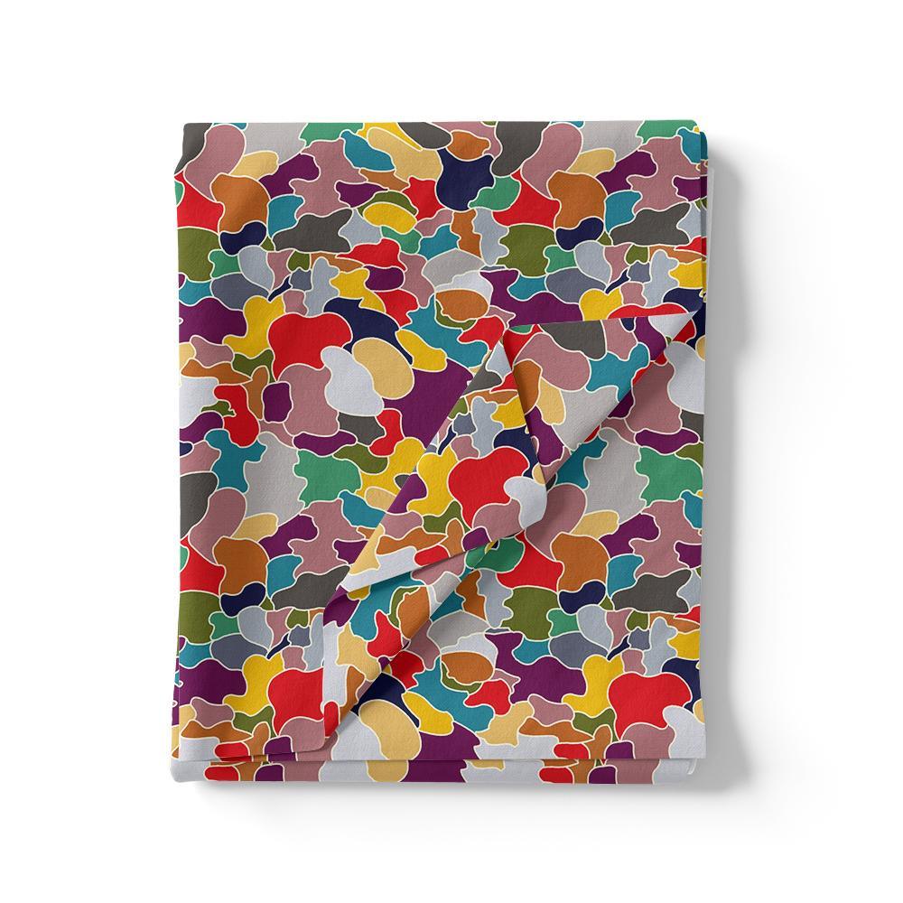 Colourful Marble Abstract Art Digital Printed Fabric - Cotton - Image 3