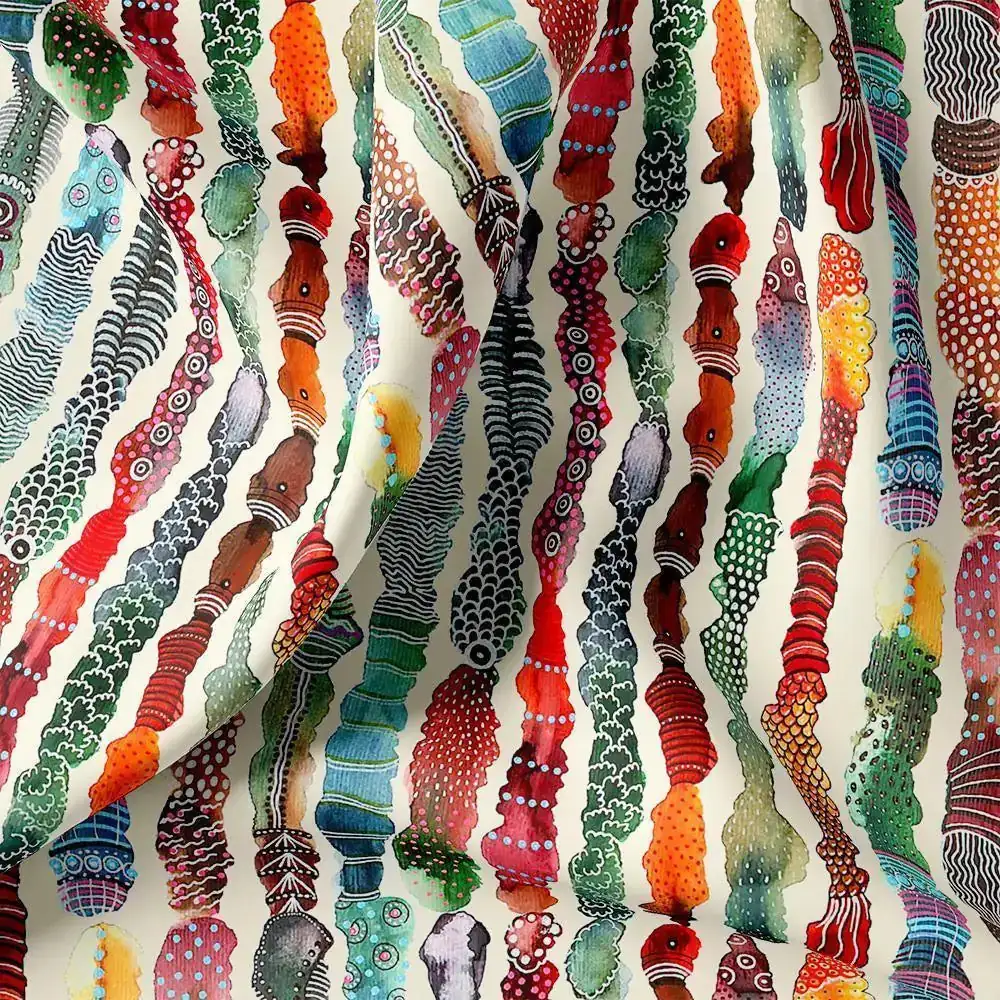 Colourful Round Stripes Digital Printed Fabric - Image 3