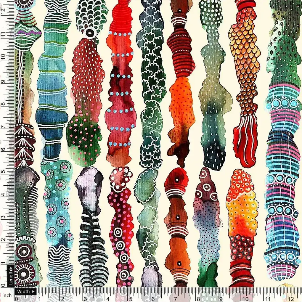 Colourful Round Stripes Digital Printed Fabric - Image 4