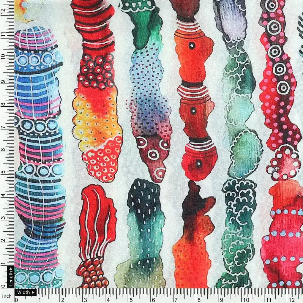 Colourful Round Stripes Digital Printed Fabric - Image 4