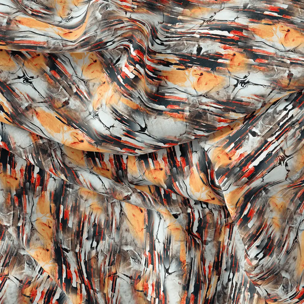 Colourful Stone With Flower Pattern Digital Printed Fabric - Image 4
