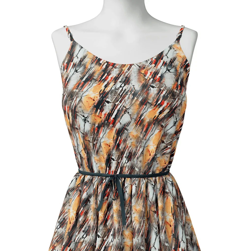 Colourful Stone With Flower Pattern Digital Printed Fabric - Pure Georgette - Image 2