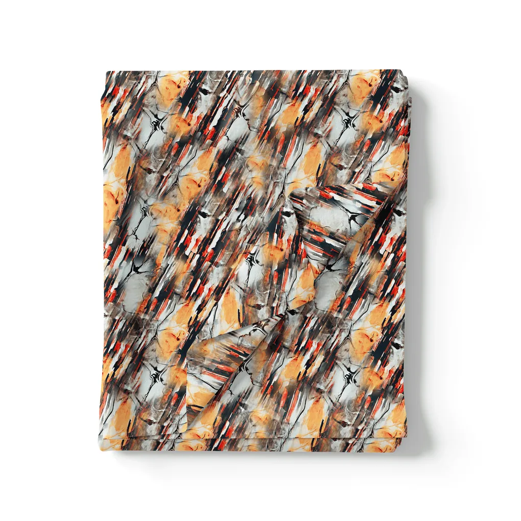 Colourful Stone With Flower Pattern Digital Printed Fabric - Pure Georgette - Image 3