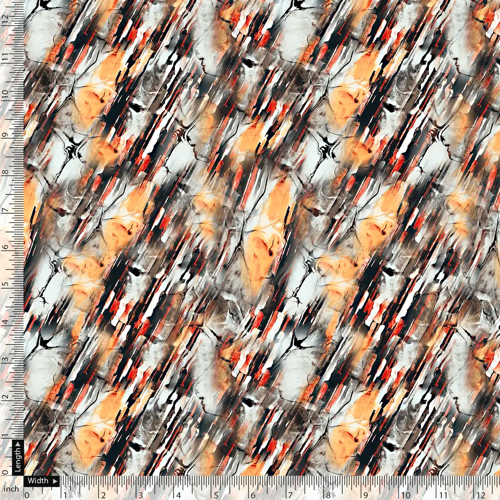 Colourful Stone With Flower Pattern Digital Printed Fabric - Weightless - Image 5
