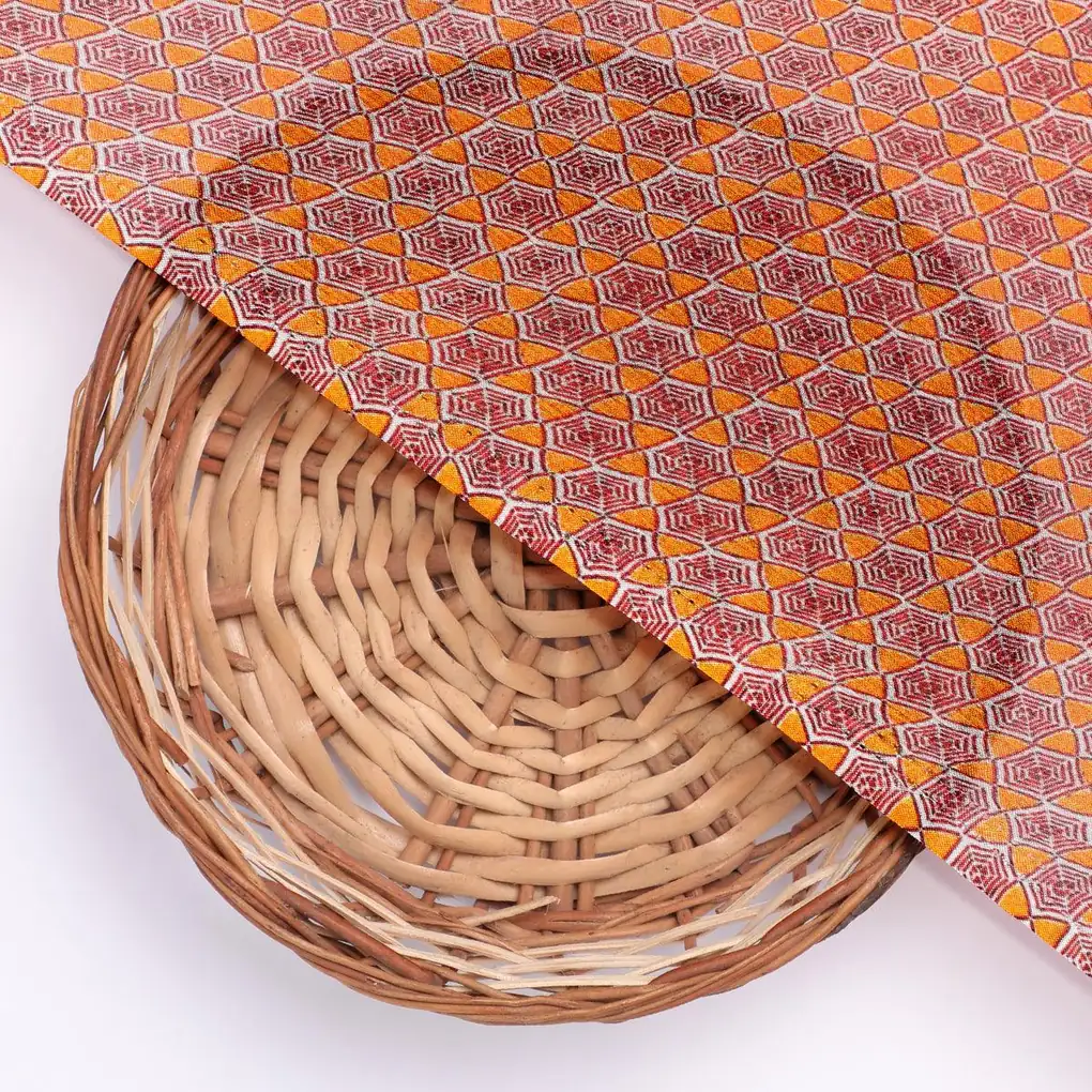 Combination Of Hexagon And Triangle Digital Printed Fabric - Pure Chinon - Image 3