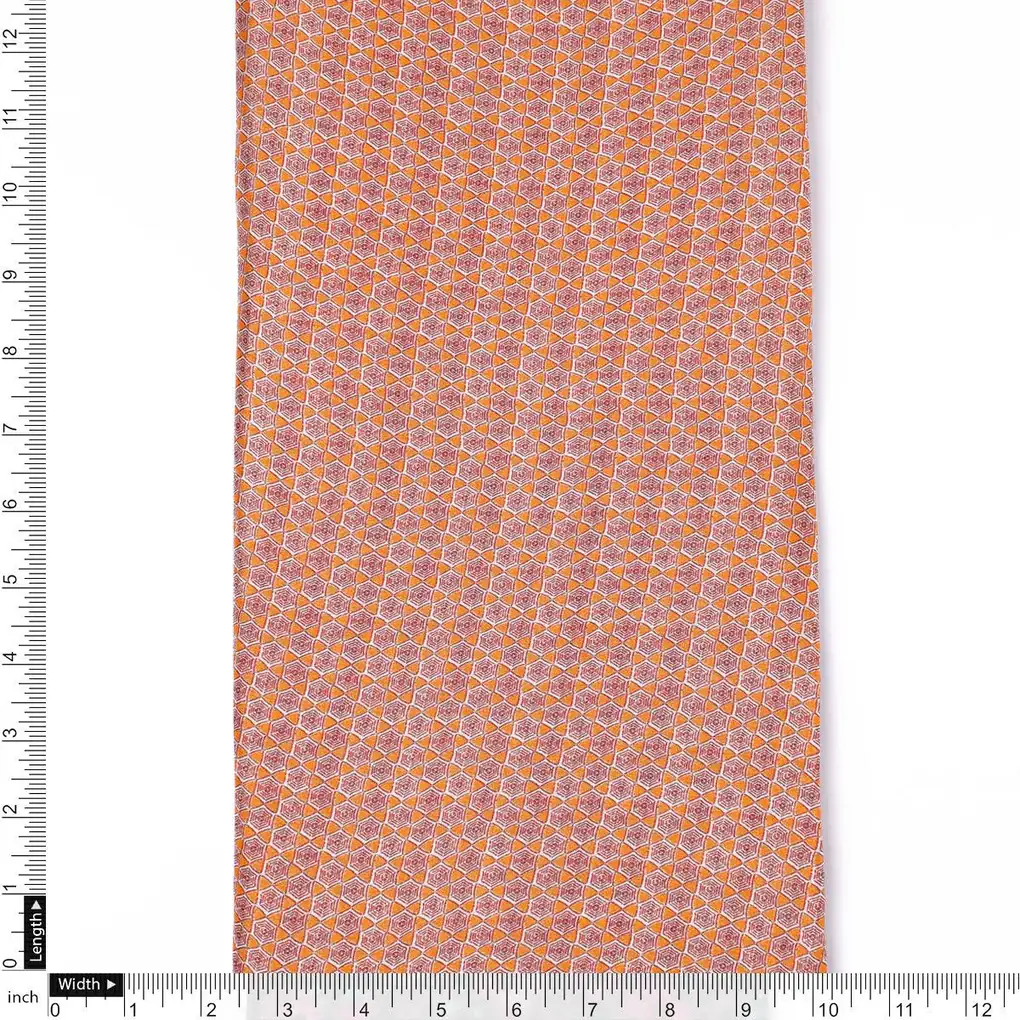 Combination Of Hexagon And Triangle Digital Printed Fabric - Pure Chinon - Image 4