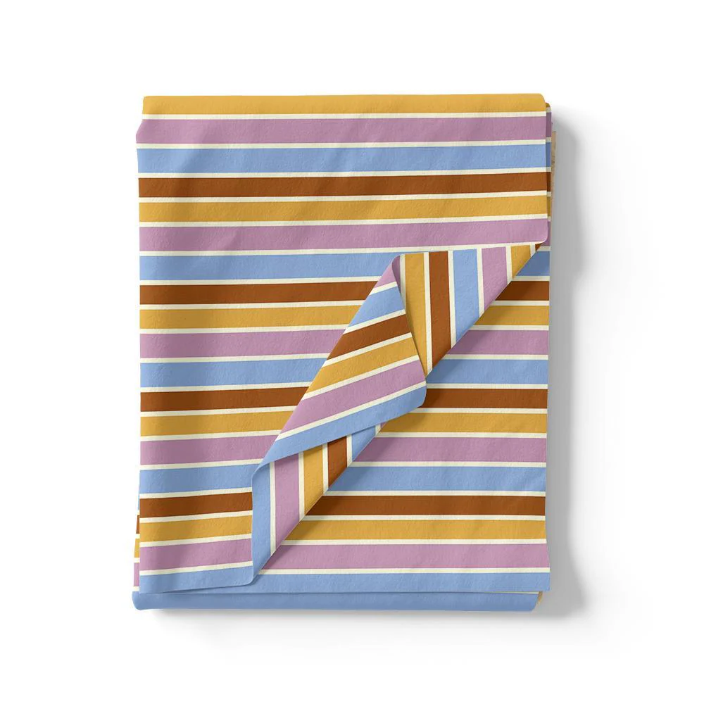 Cool Bengal Strips Multicolour Digital Printed Fabric - Pure Georgette - Image 3