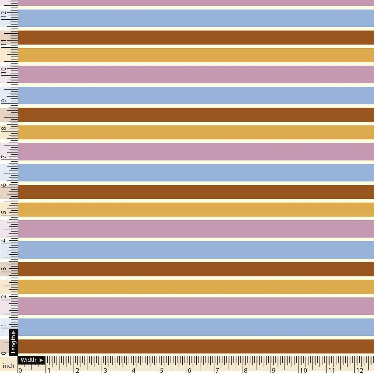 Cool Bengal Strips Multicolour Digital Printed Fabric - Pure Georgette - Image 5