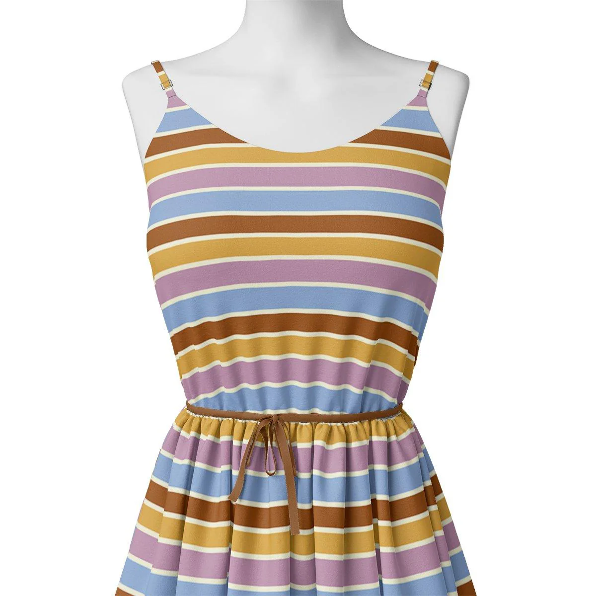 Cool Bengal Strips Multicolour Digital Printed Fabric - Weightless - Image 2