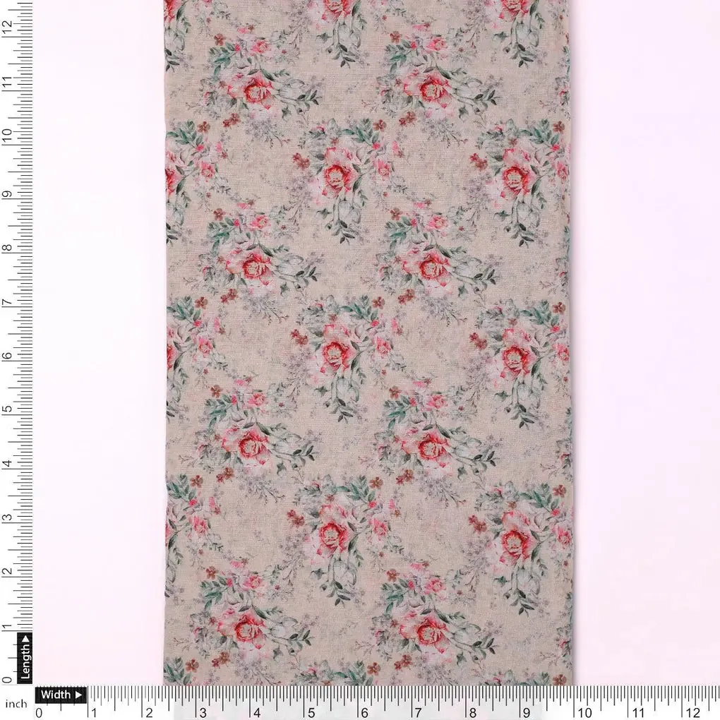 Cool Summer Carnation Flower Digital Printed Fabric - Cotton - Image 4