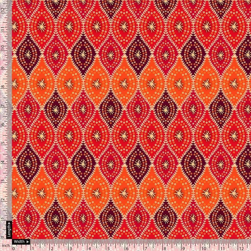 Cool Three Colour Ogee Pattern Digital Printed Fabric - Weightless - Image 4