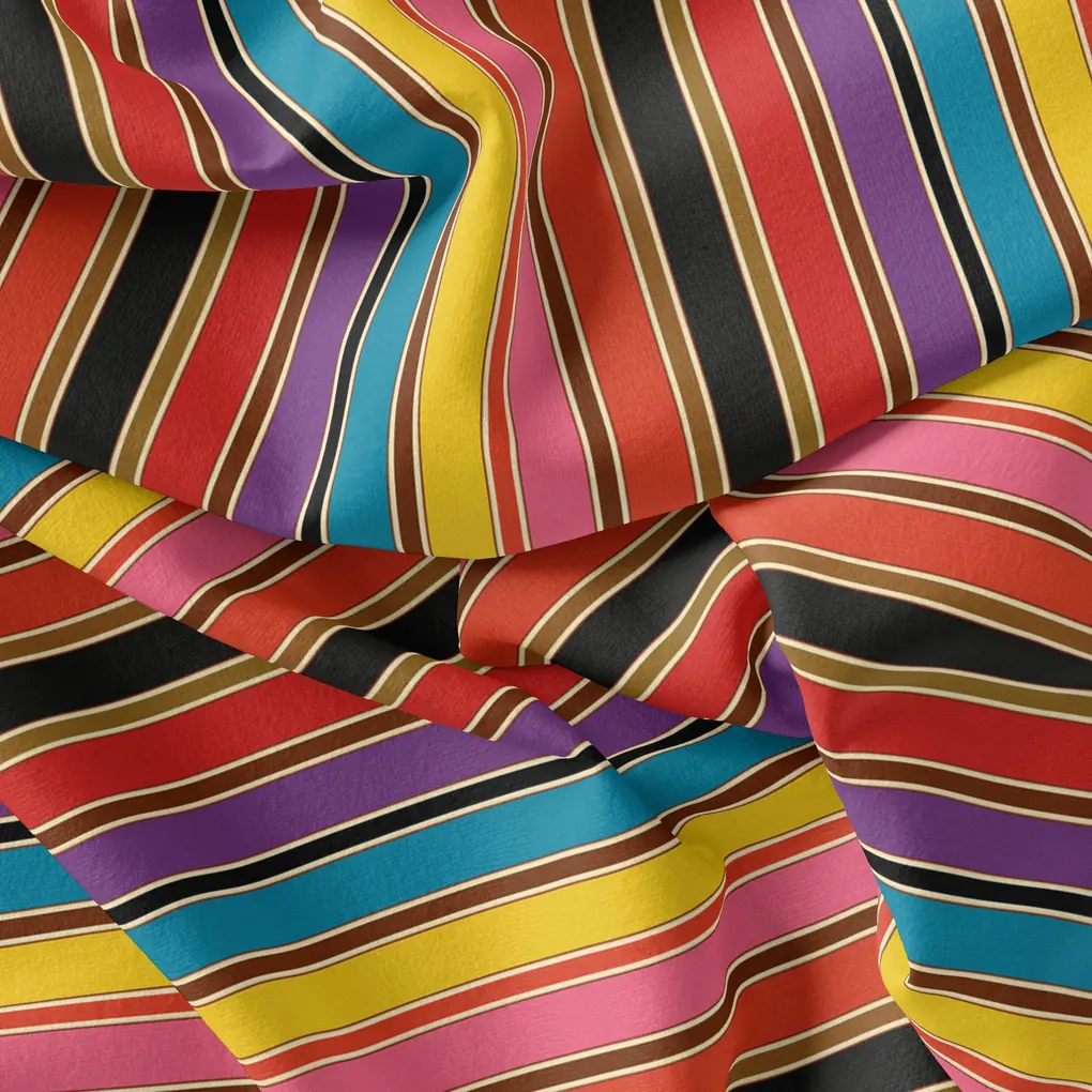 Coolest Regimental Strips Multicolour Digital Printed Fabric - Weightless - Image 4