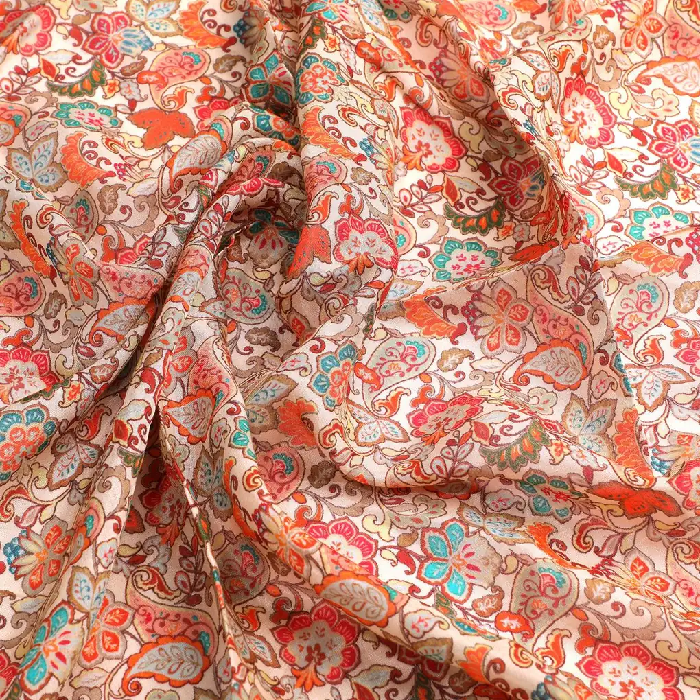 Red Kalamkari Pure Muslin Printed Fabric Material - Image 3