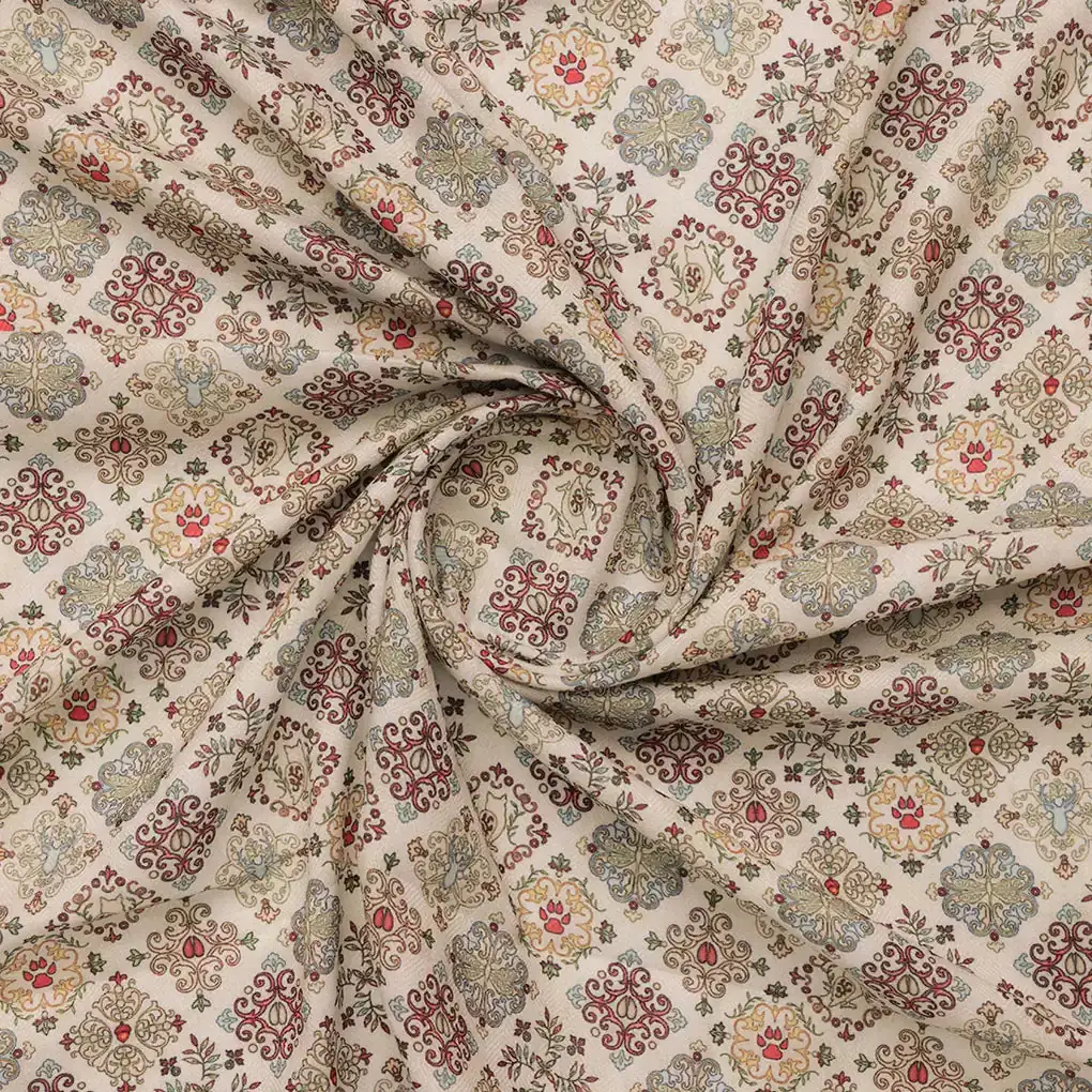 Country Linens Damask Pashmina Printed Fabric - Image 2