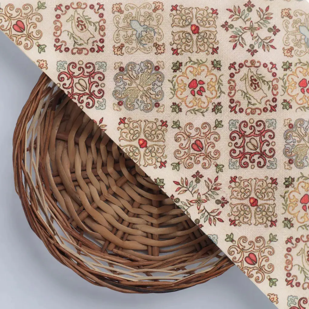 Country Linens Damask Pashmina Printed Fabric - Image 3