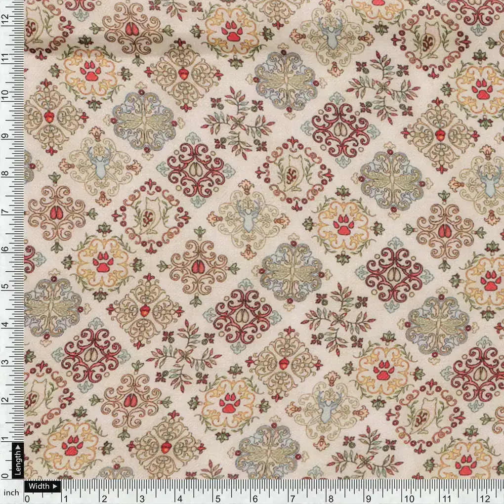 Country Linens Damask Pashmina Printed Fabric - Image 4