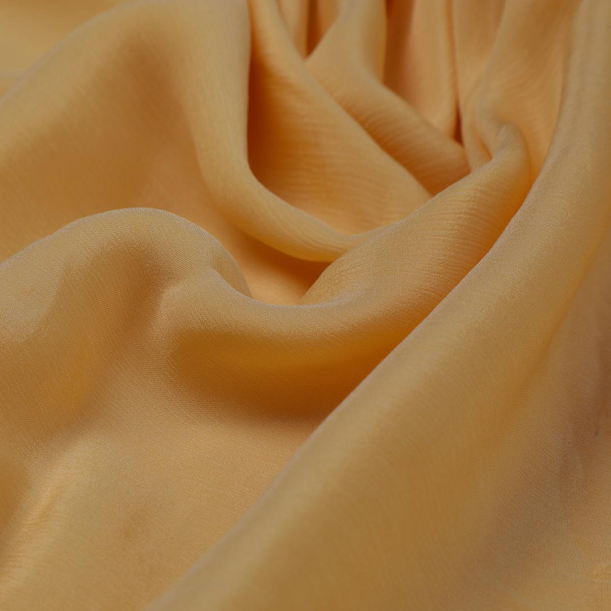 Light-Yellow Colour Pure Chinon Plain Dyed Fabric - Image 3