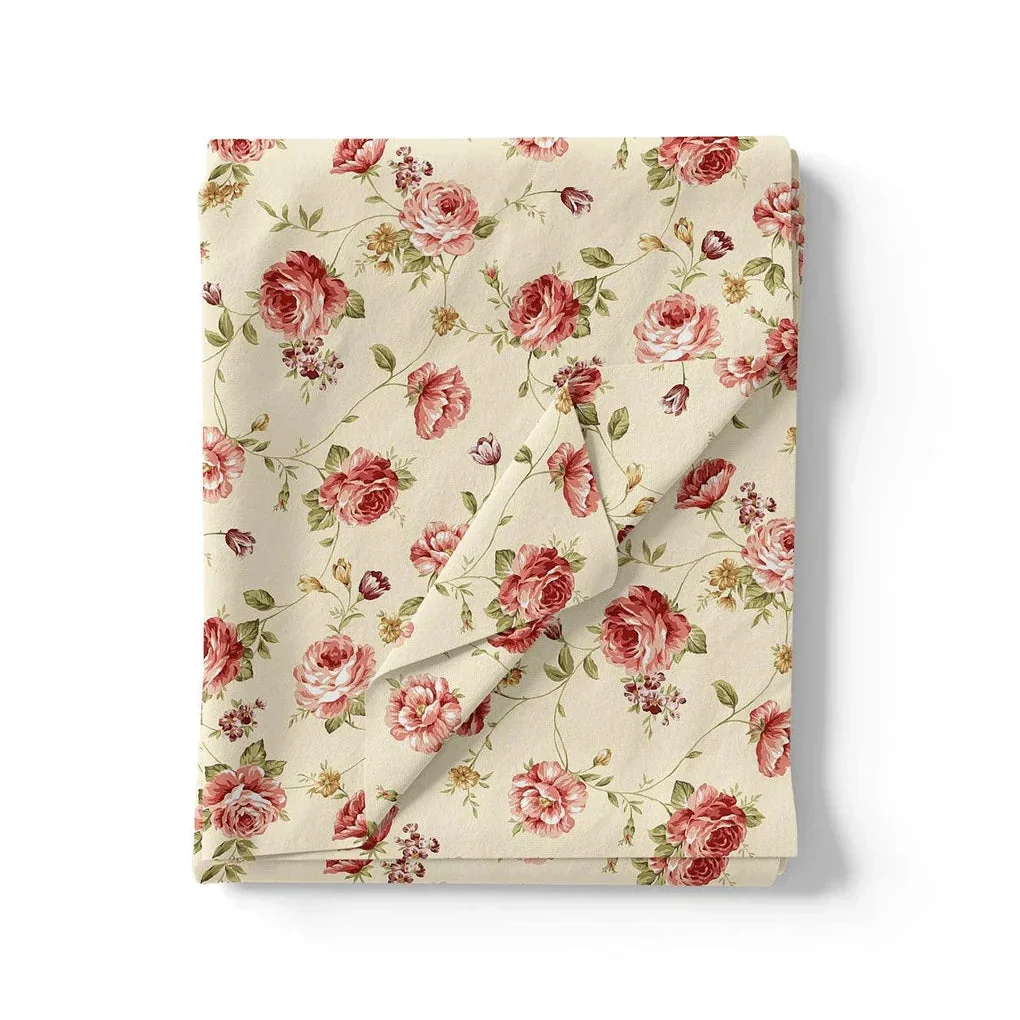 Cream Flower Weightless Printed Fabric - Image 3