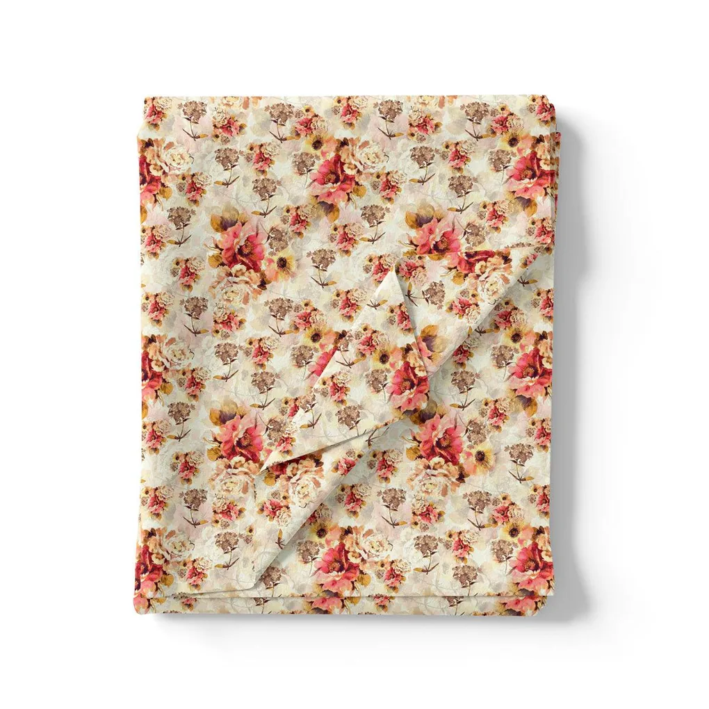 Cream Flower Weightless Printed Fabric - Image 3