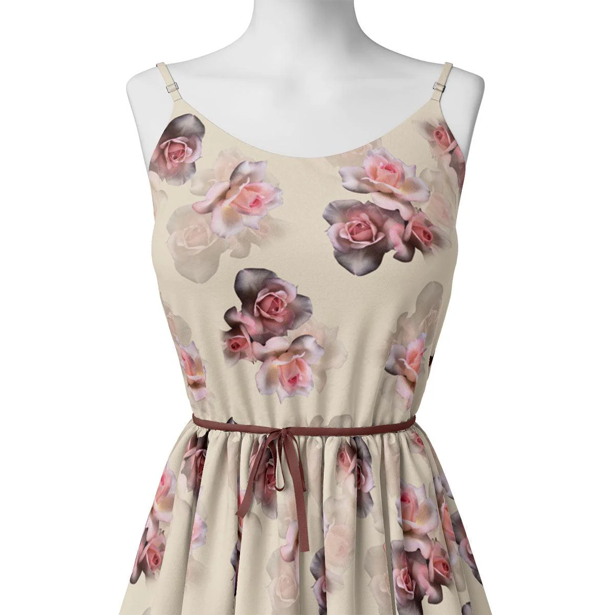 Cream Flower Weightless Printed Fabric - Image 2