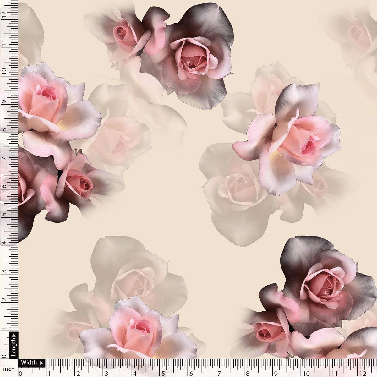 Cream Flower Weightless Printed Fabric - Image 5
