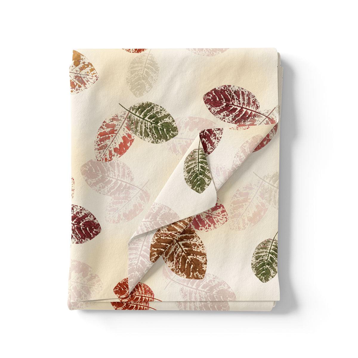 Cream Leaves Weightless Printed Fabric - Image 3