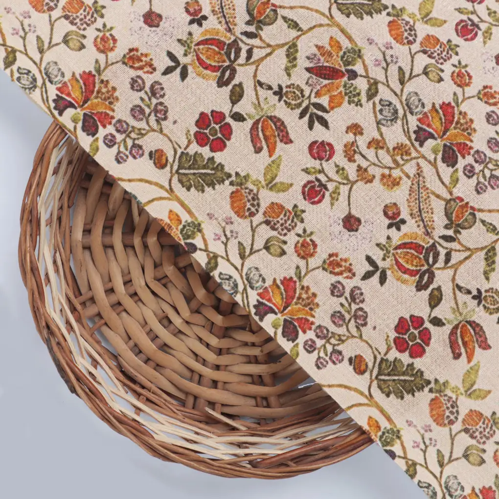 Cream Liberty Pashmina Printed Fabric - Image 3